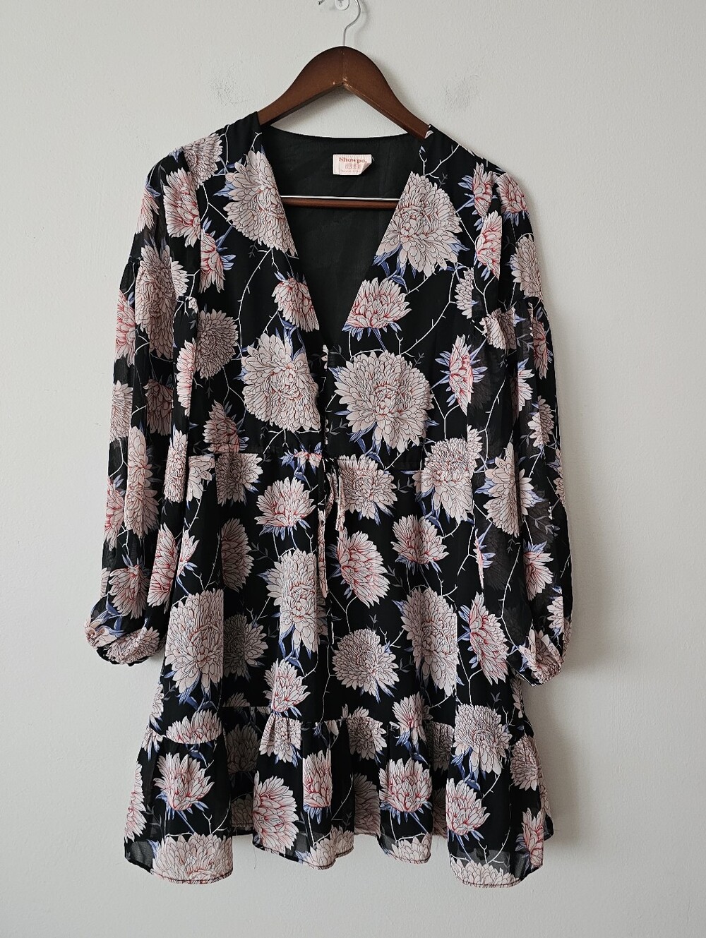 Showpo Floral Long Sleeve Floral Dress